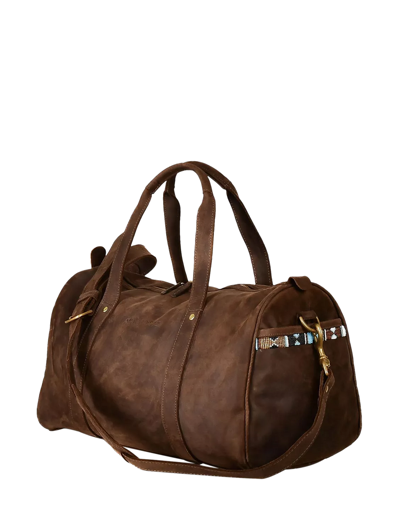 KOY leather duffle bag mocha, imported from the UK