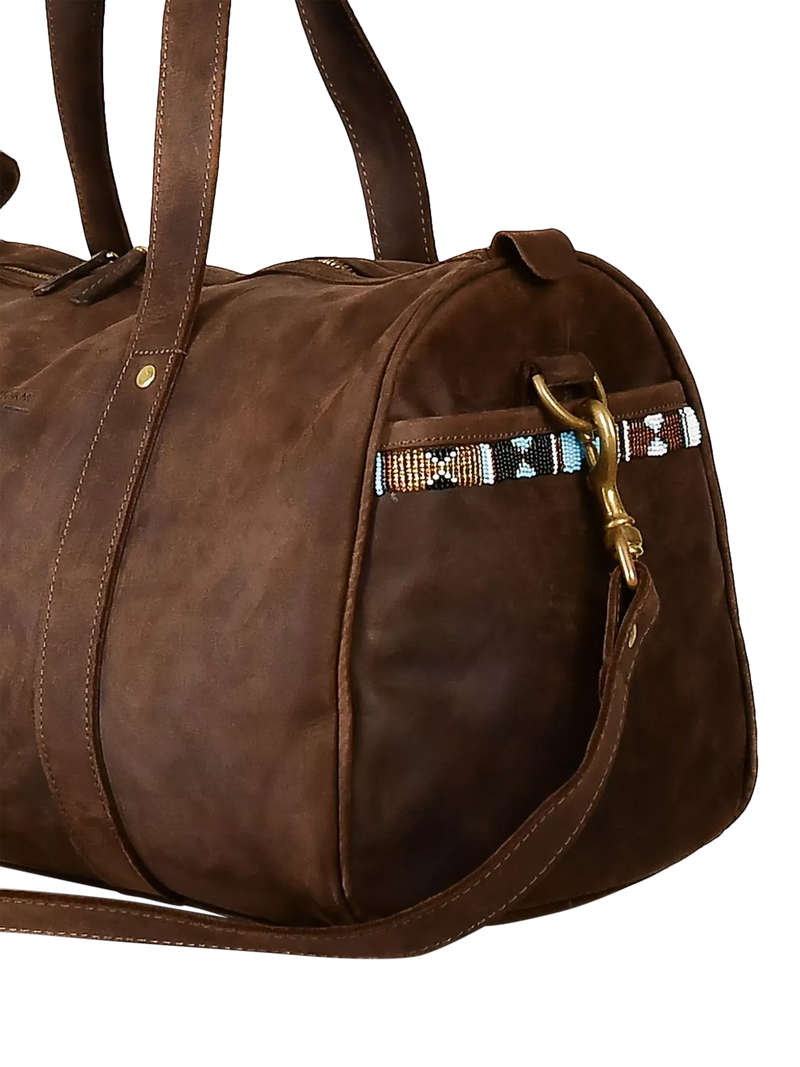 KOY leather duffle bag mocha, imported from the UK