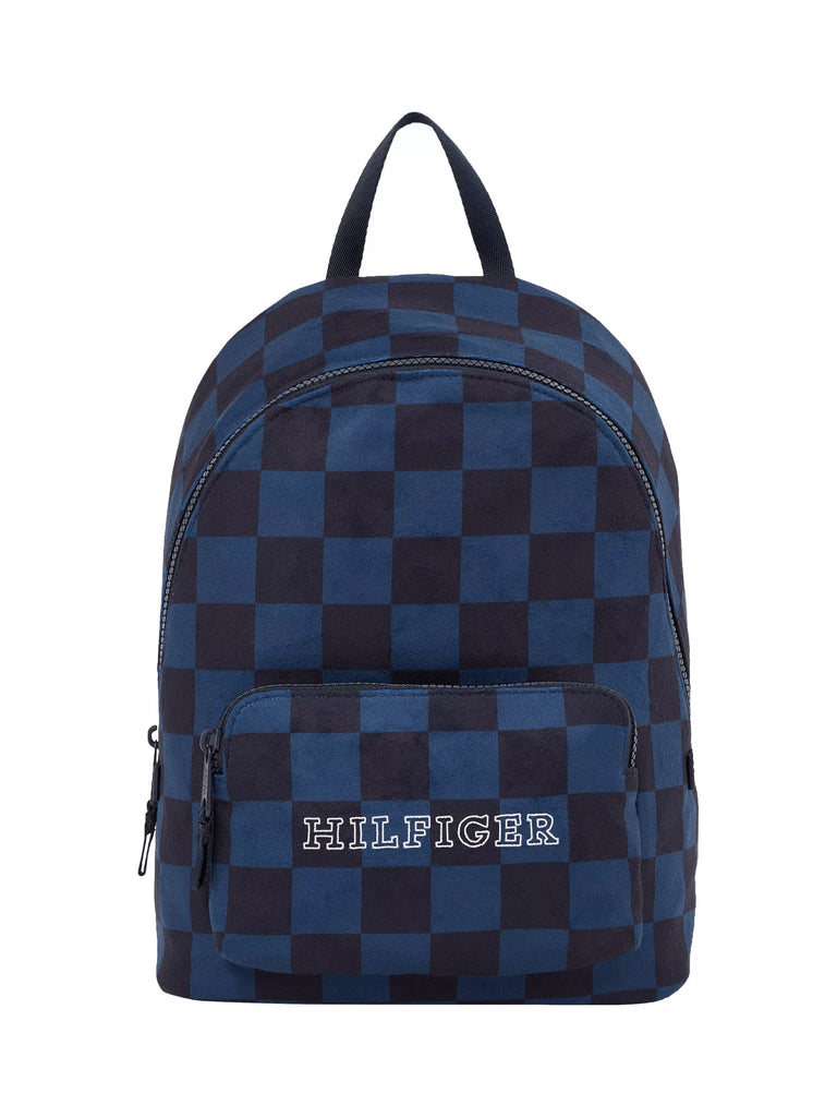 Tommy Hilfiger Kids' Essential Check Backpack, Blue/Multi