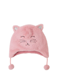 Flauschige Katzen-Trapper-Mütze von Angels by Accessorize für Kinder in Pink, UK-Version