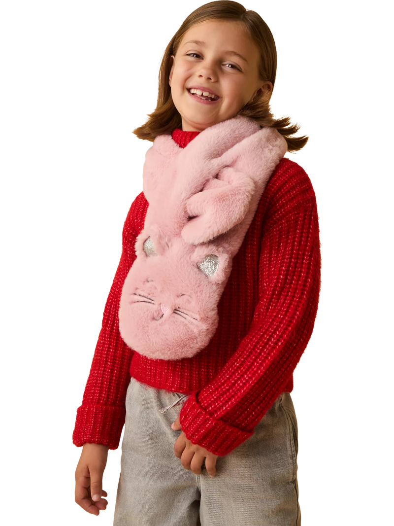 Angels by Accessorize fluffy cat scarf pink - British product