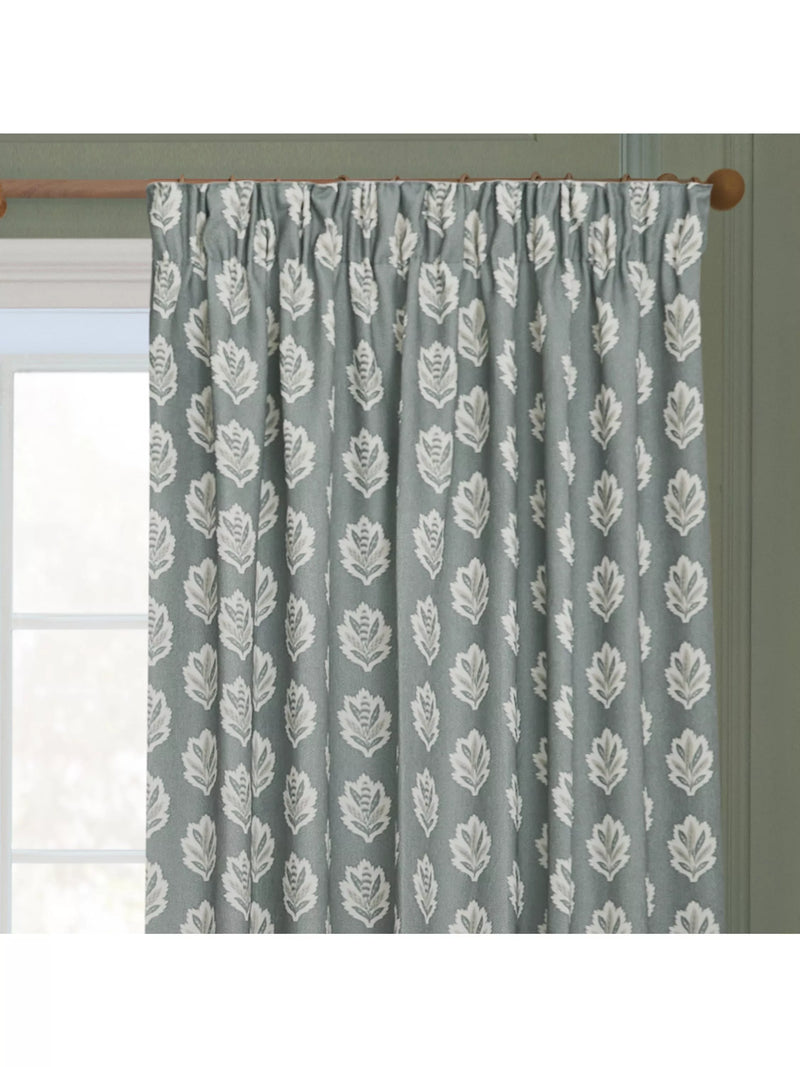 Sanderson Sessile Leaf pencil pleat curtains pair 137x117cm (British brand)