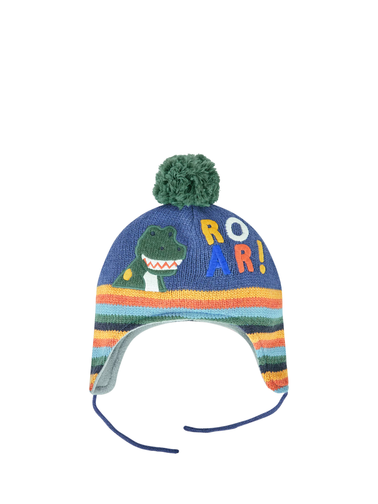 JoJo Maman Bébé Kids' Dinosaur Roar Hat, Indigo/Multi