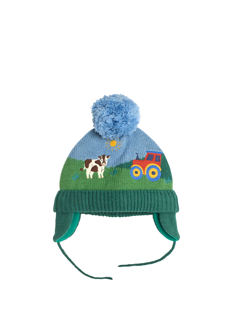 JoJo Maman Bébé Kids' Tractor Appliqué Hat, Multi