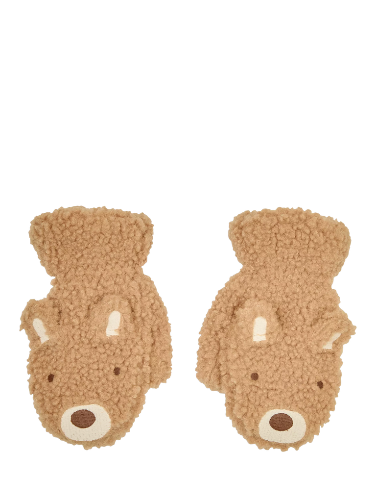 JoJo Maman Bébé Kids' Bear Borg Mittens, Brown