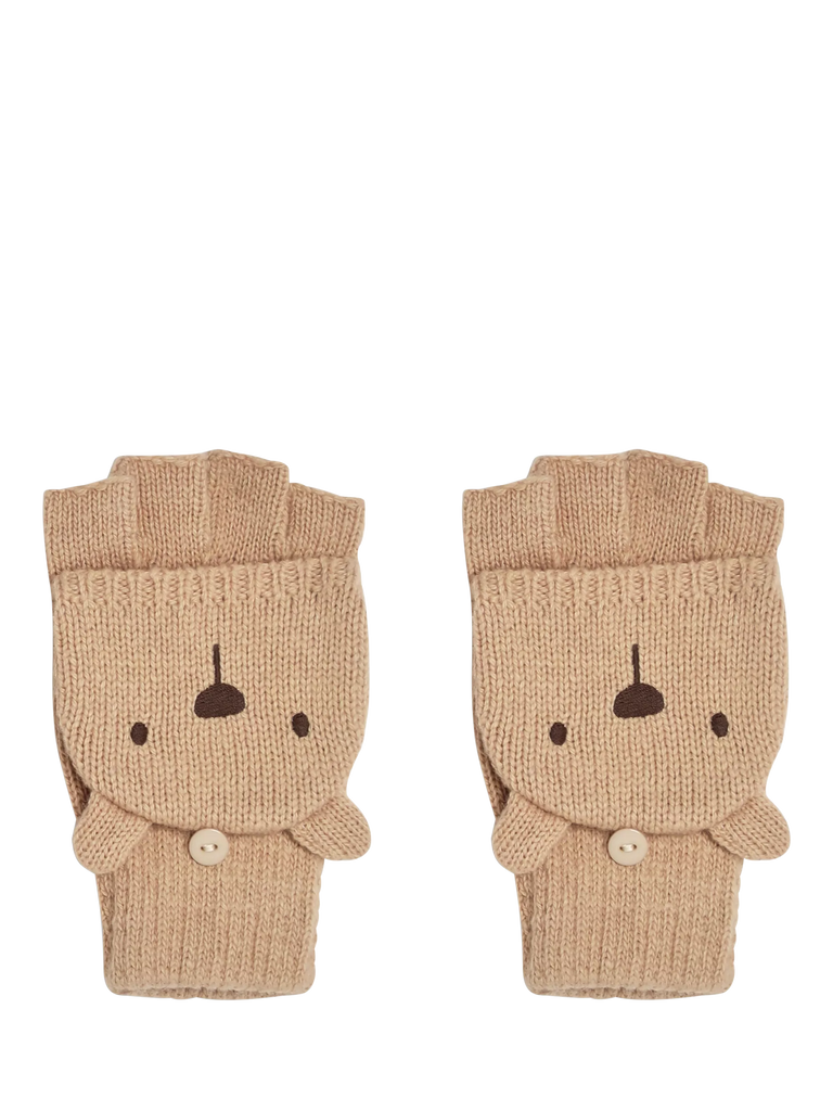 JoJo Maman Bébé Kids' Bear Novelty Gloves, Brown