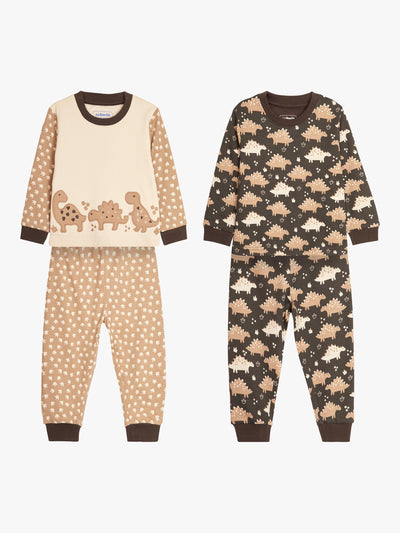 Dinosaur pyjamas i bomullsjersey for barn, 2-pakning