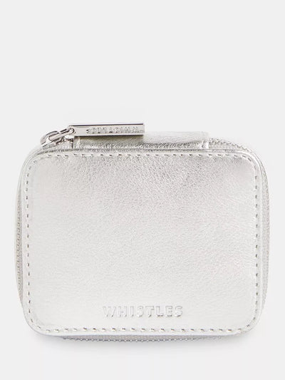 John Lewis Whistles Lotta Leather Mini Jewellery Box, Silver- Buy online at McGrocer
