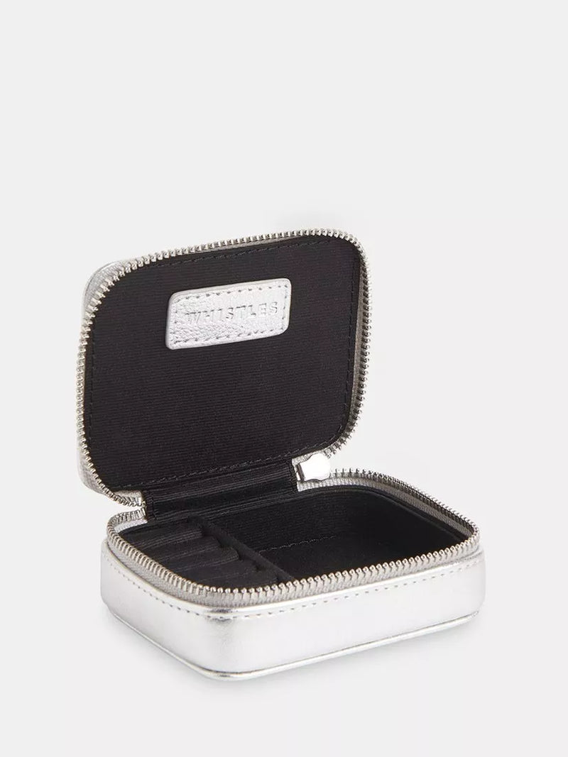 Whistles Lotta Leather mini jewellery box silver - British product