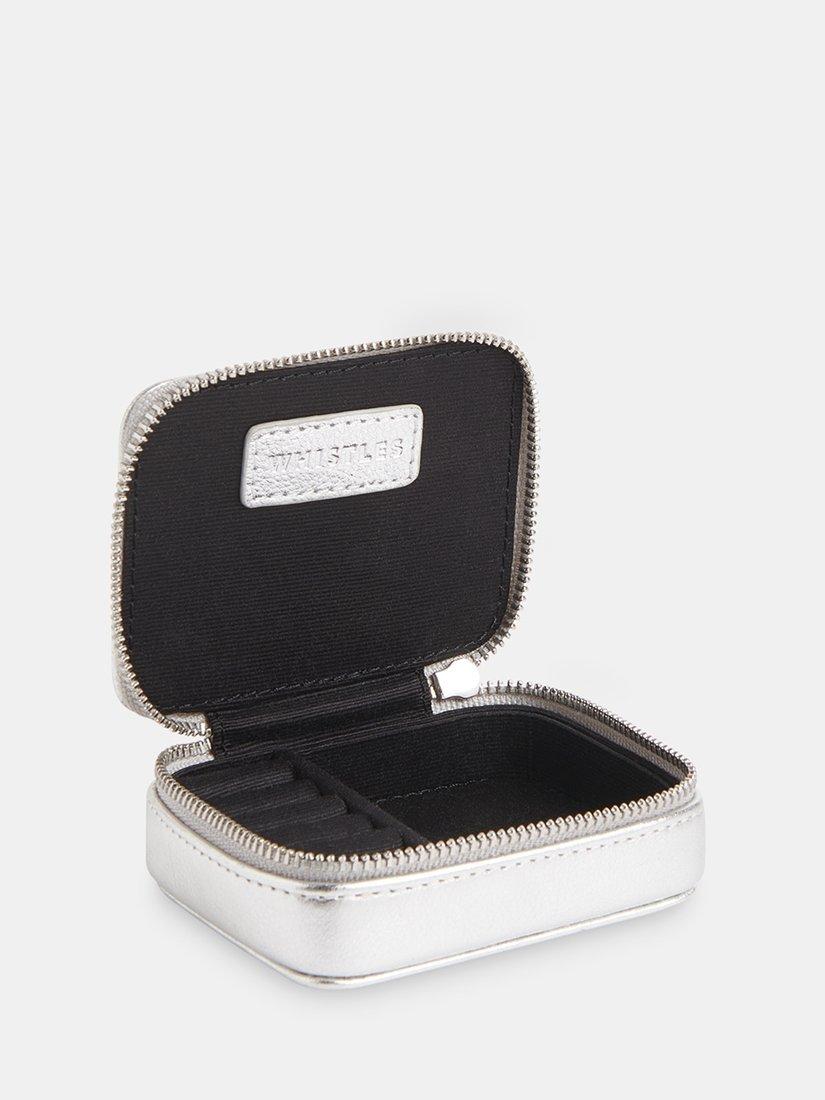 Whistles Lotta Leather mini jewellery box silver - British product