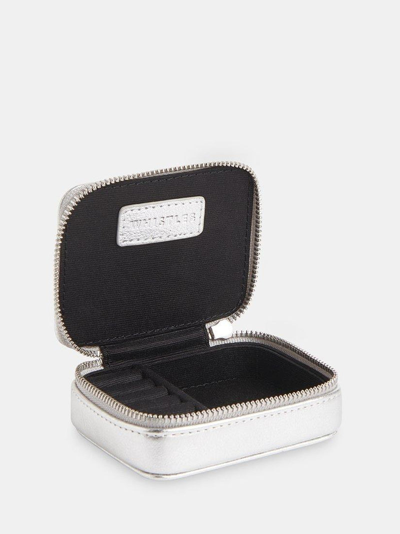 Whistles Lotta Leather mini jewellery box silver - British product