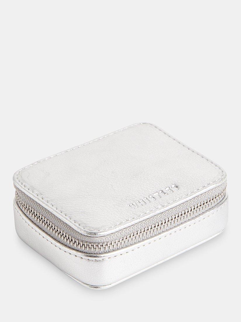 Whistles Lotta Leather mini jewellery box silver - British product