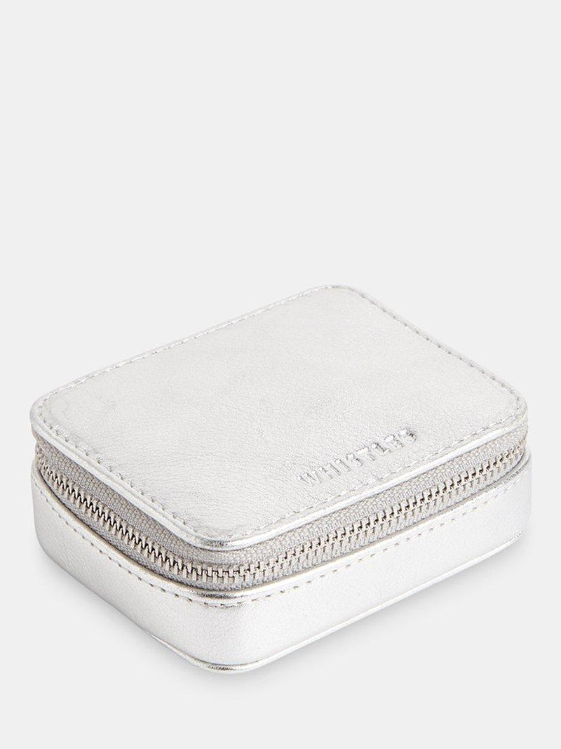 Whistles Lotta Leather mini jewellery box silver - British product