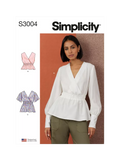 Simplicity S3004 Misses Tops sewing pattern, UK version