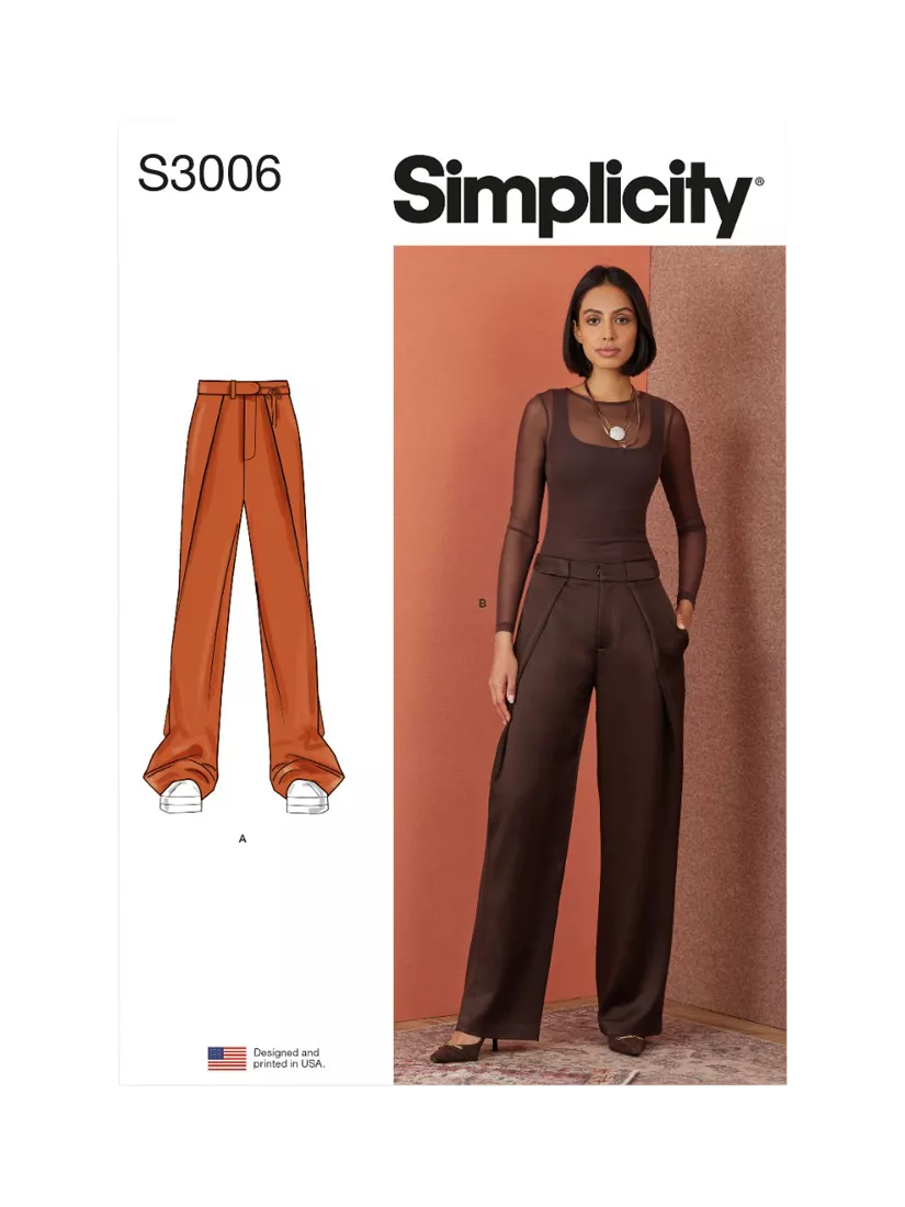 Simplicity Misses Pants Sewing Pattern S3006, imported from the UK