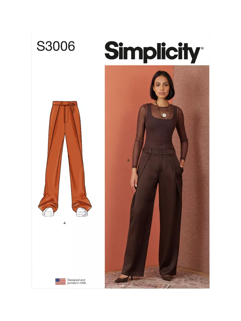 Simplicity Misses Pants Sewing Pattern S3006, imported from the UK