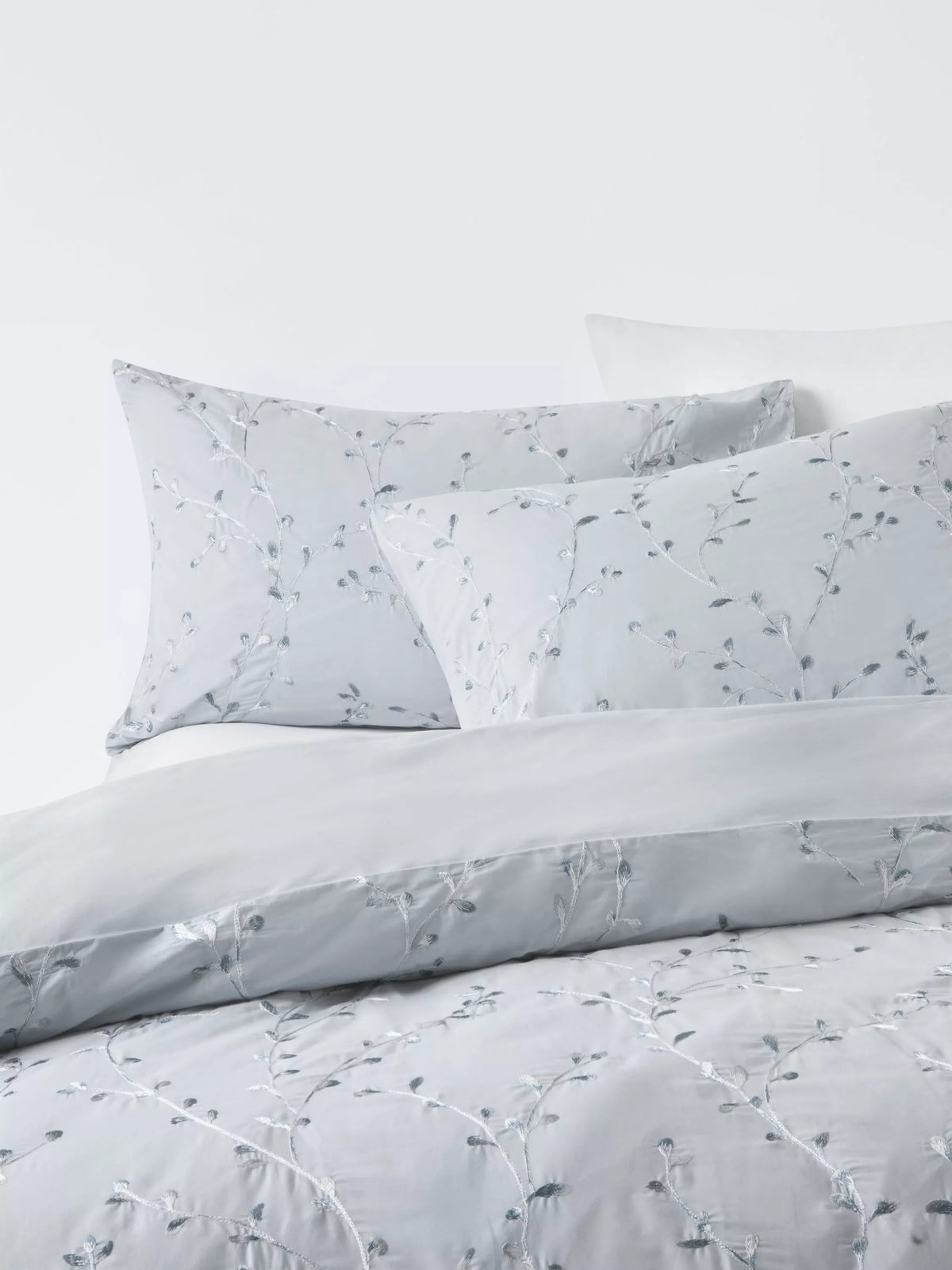 John Lewis Willow Trail bestickte Bettwäsche-Garnitur Doppelbett, importiert aus dem Vereinigten Königreich