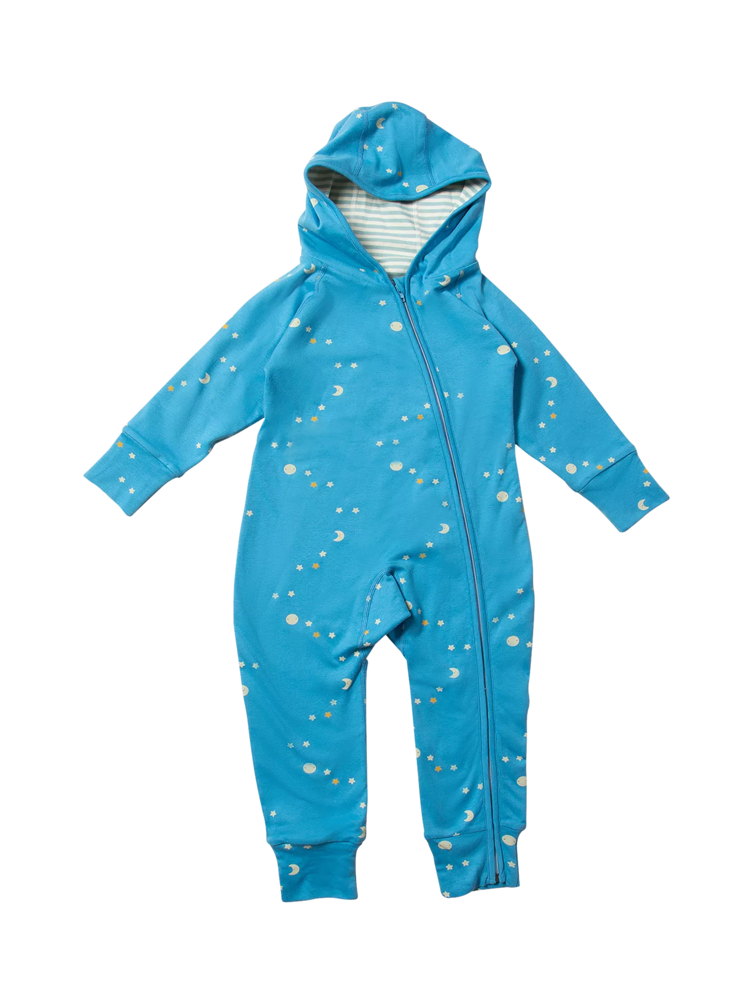 Little Green Radicals Baby Dawn Adaptive Reversible Hooded Snuggle Suit, Blue/Multi