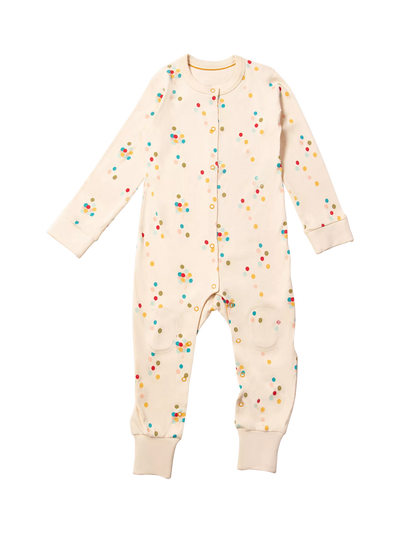 Little Green Radicals Baby Regenbogen Ballons Adaptive Strampler, Creme/Mehrfarbig