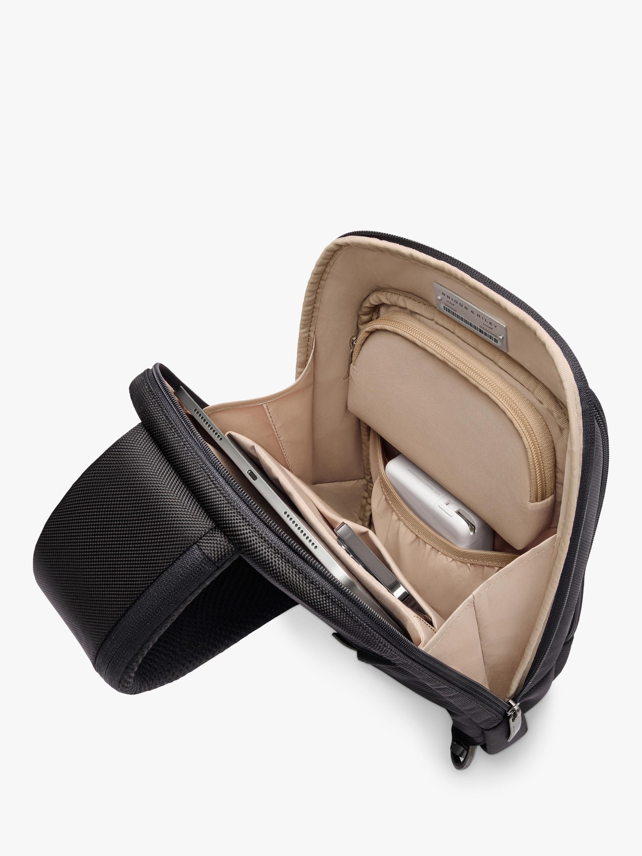 Briggs & Riley sling bag 8.6L black adjustable strap - British product