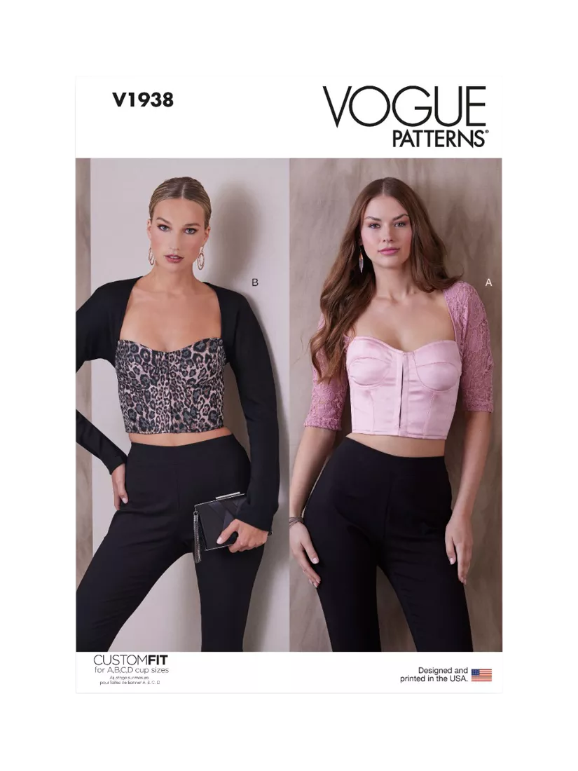Simplicity Vogue V1938 Korsett-Oberteil Näh-Schnittmuster - Britisches Produkt