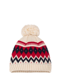 Petit Bateau Baby Wool Blend Bobble Hat, Avalanche/Multi - 3-6 months