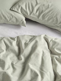 Bedfolk Relaxed Cotton Bedding, Sage, Standard Pillowcase Pair