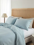 Bedfolk Relaxed Cotton Bedding, Sky, Standard Pillowcase Pair