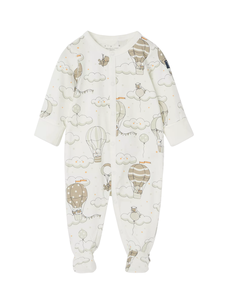 Polarn O. Pyret Baby Hot Air Balloon Sleepsuit, White