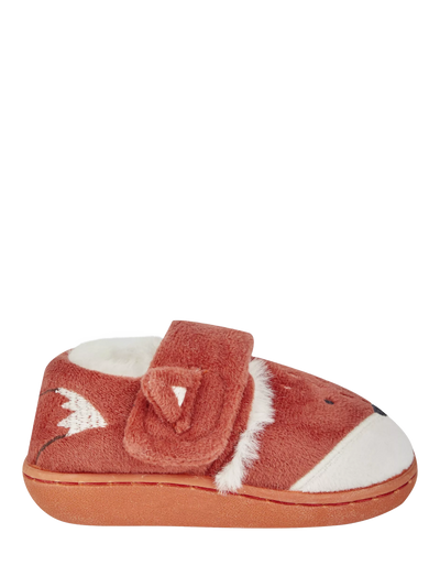 John Lewis JoJo Maman Bébé Kinder Fox Easy-On Hausschuhe, Rostrot