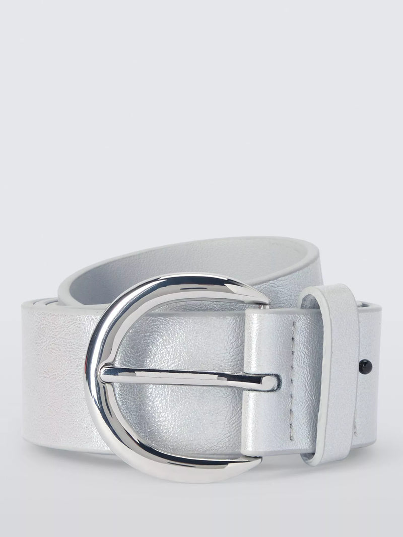 John Lewis metallischer Gürtelschnallengürtel in Silber (britische Marke)