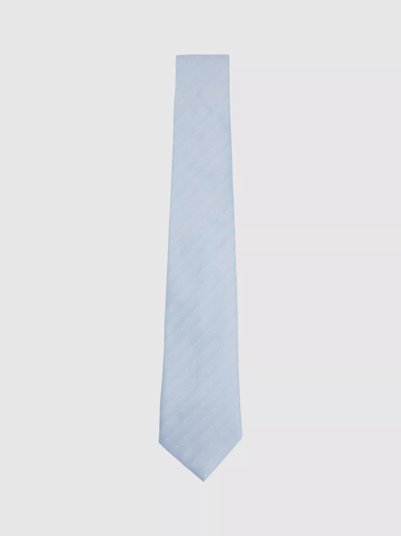 Reiss silk blend light blue textured tie (British brand)
