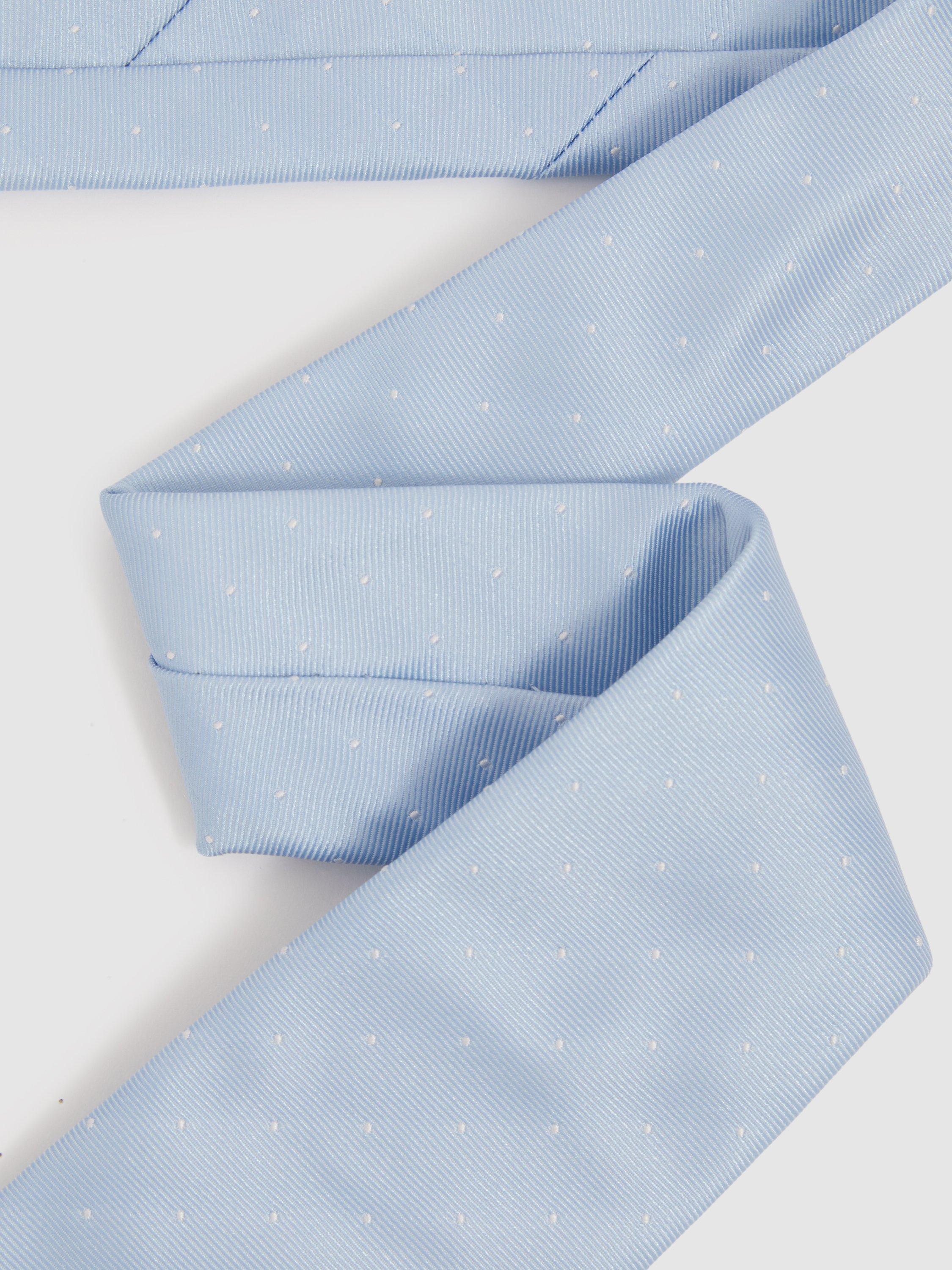 Reiss silk blend light blue textured tie (British brand)