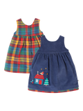 Frugi Kids' Inara Cord Dress, Navy/Multi