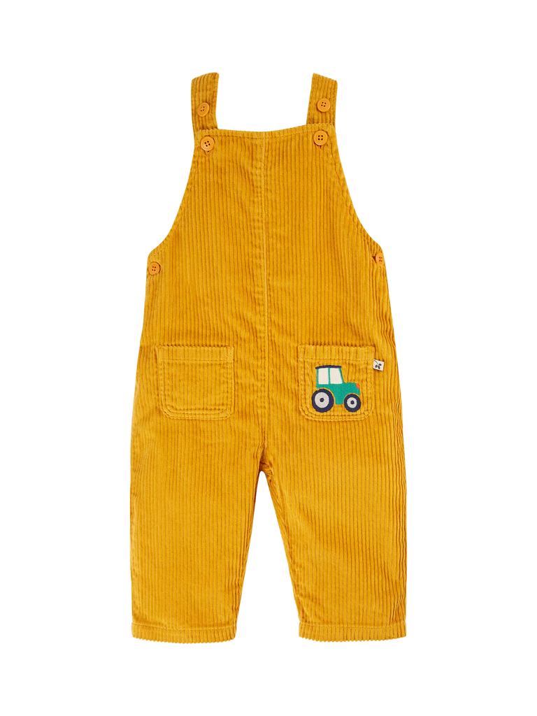 Frugi Baby Adley Organic Cotton Corduroy Dungarees, Gold