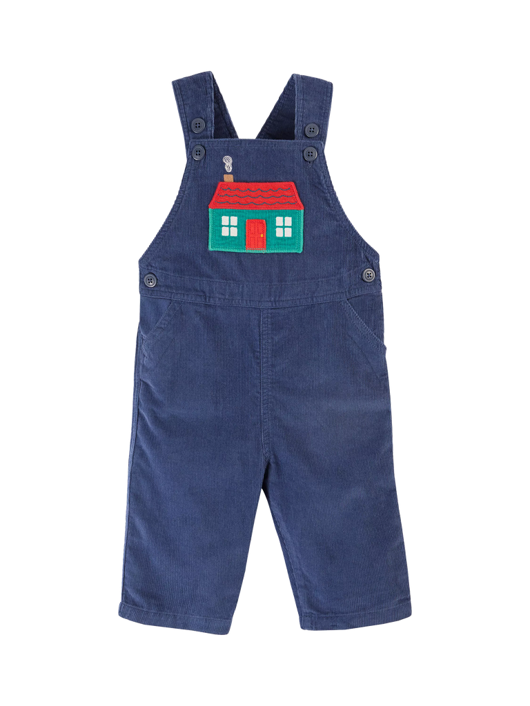 Frugi Baby Durgan Organic Cotton Corduroy Dungarees, Navy