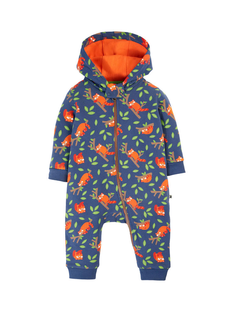 Frugi Baby Red Panda Snuggle Suit, Red Panda Pals