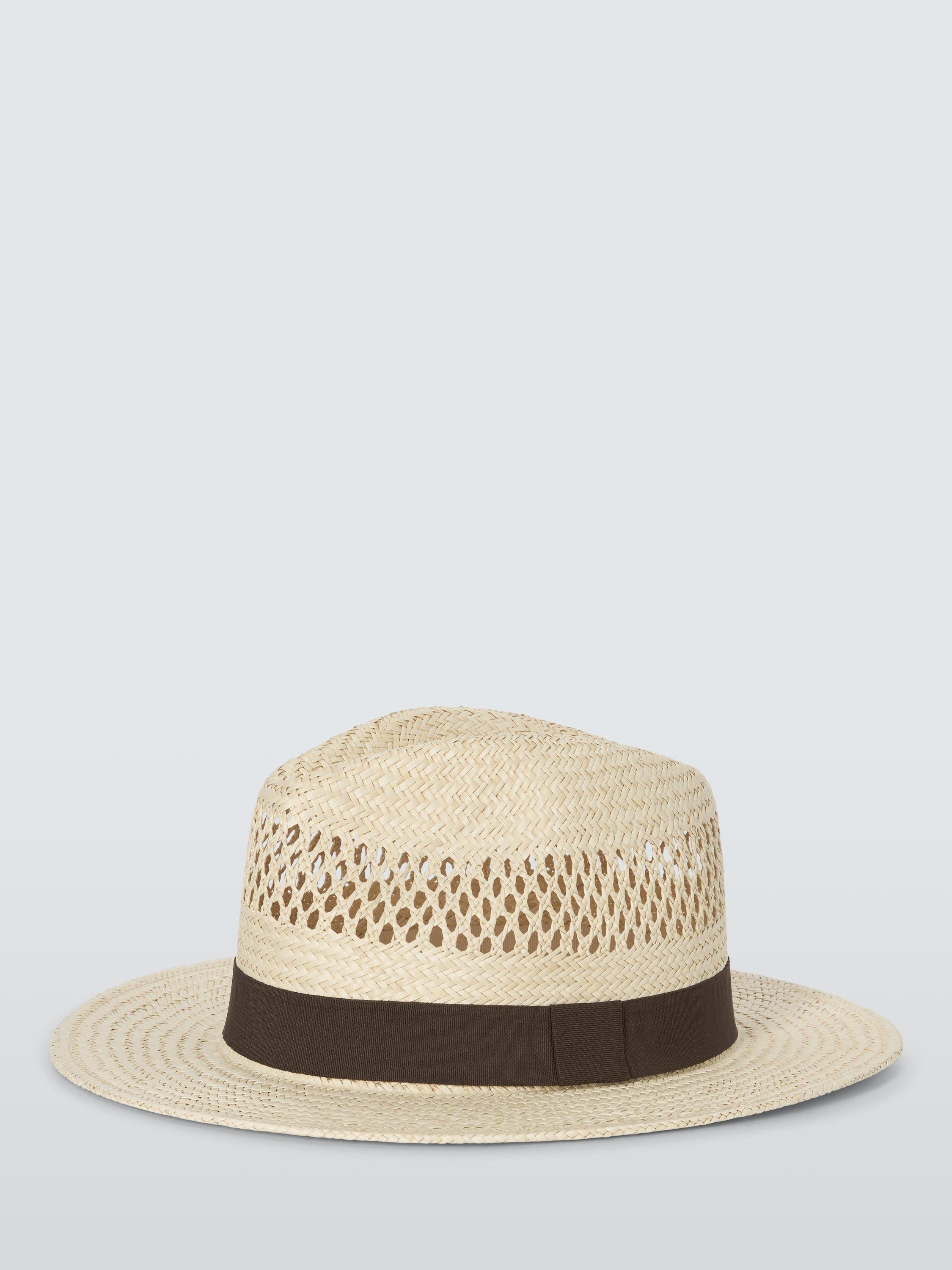 John Lewis Natural Straw Fedora Wide Brim Hat (British brand)