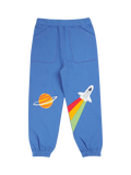 Frugi Kids' Applique Joggers, Blue/Multi