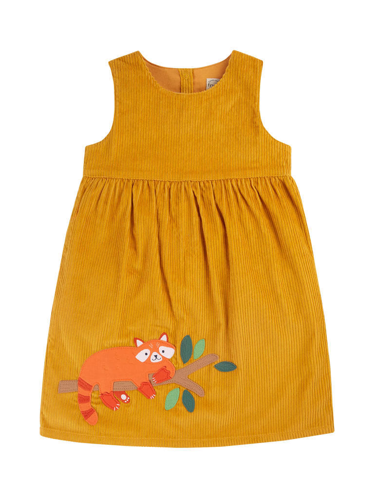 Frugi Kids' Lovely Lily Cord Dress, Gold