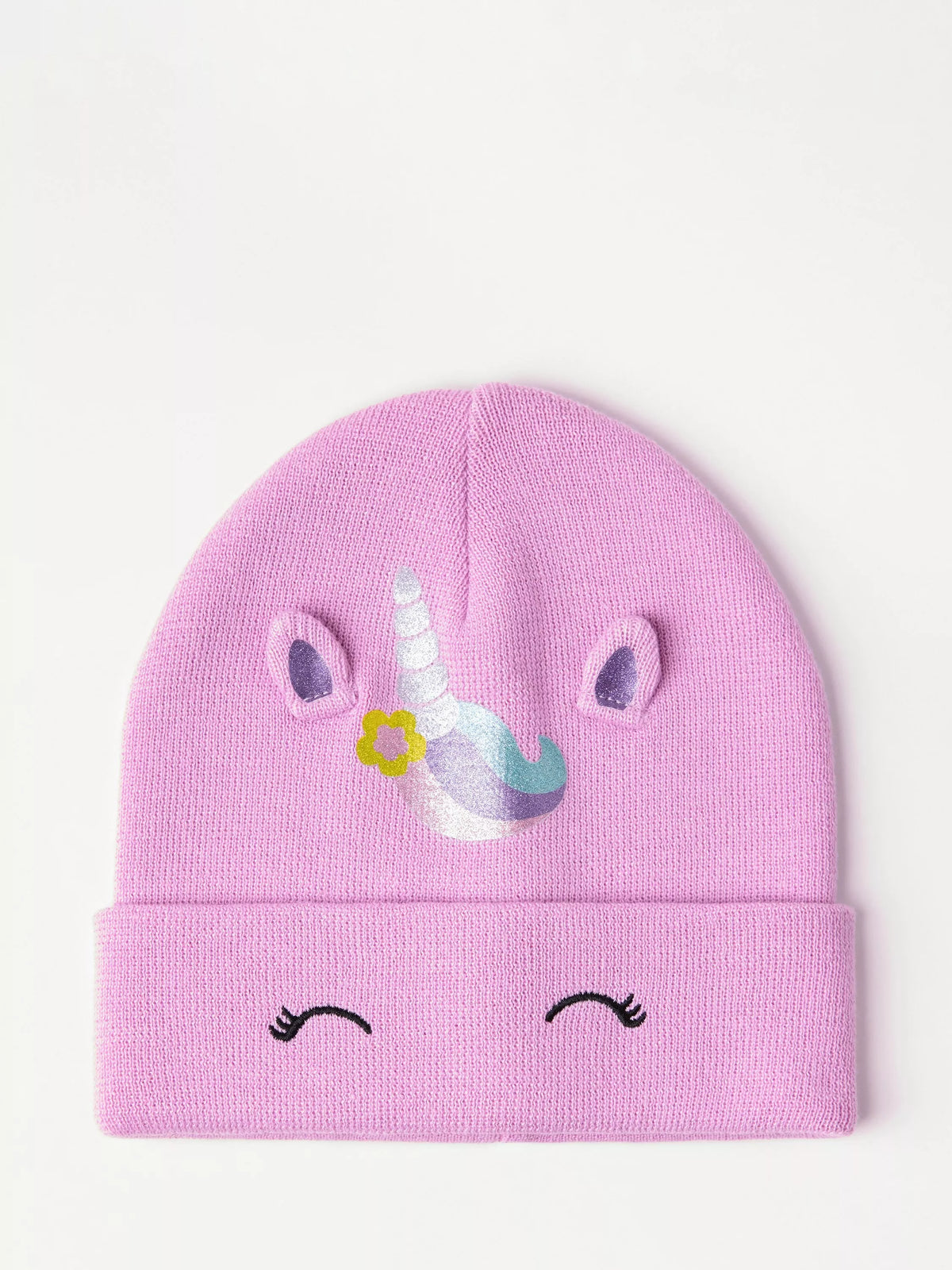 Lindex kids unicorn beanie hat gloves set light lilac - British product
