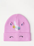 Lindex kids unicorn beanie hat gloves set light lilac - British product
