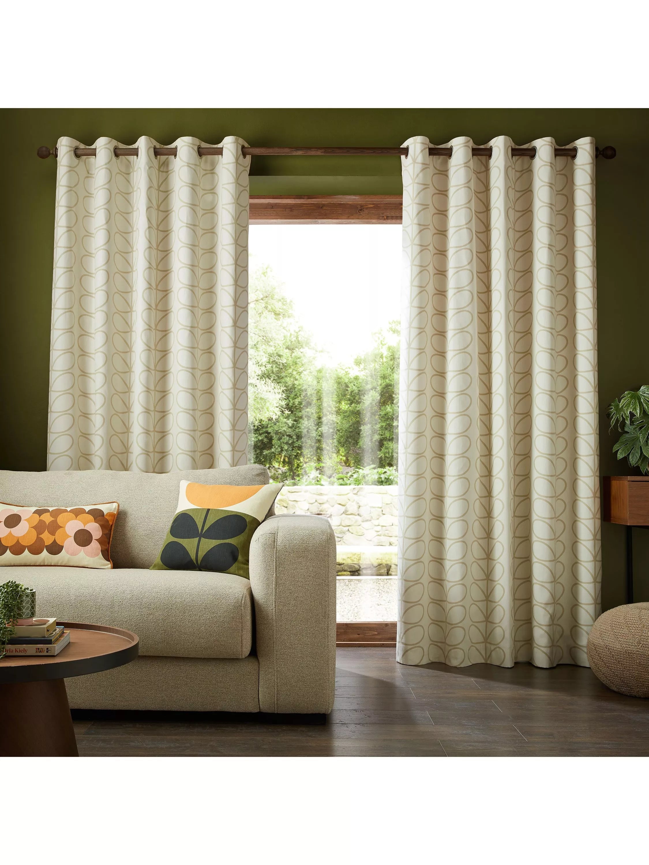 Orla Kiely Linear Stem eyelet curtains 117x137cm (British brand)