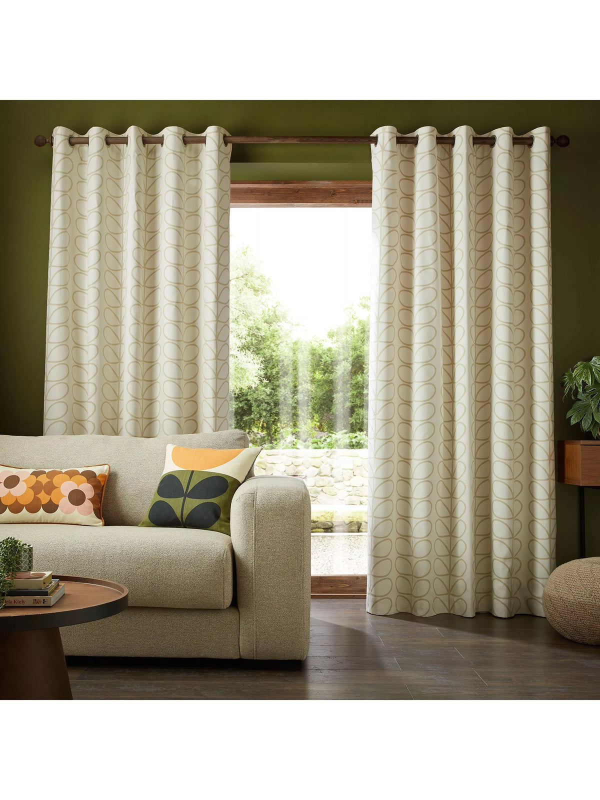 Orla Kiely Linear Stem eyelet curtains 117x137cm (British brand)