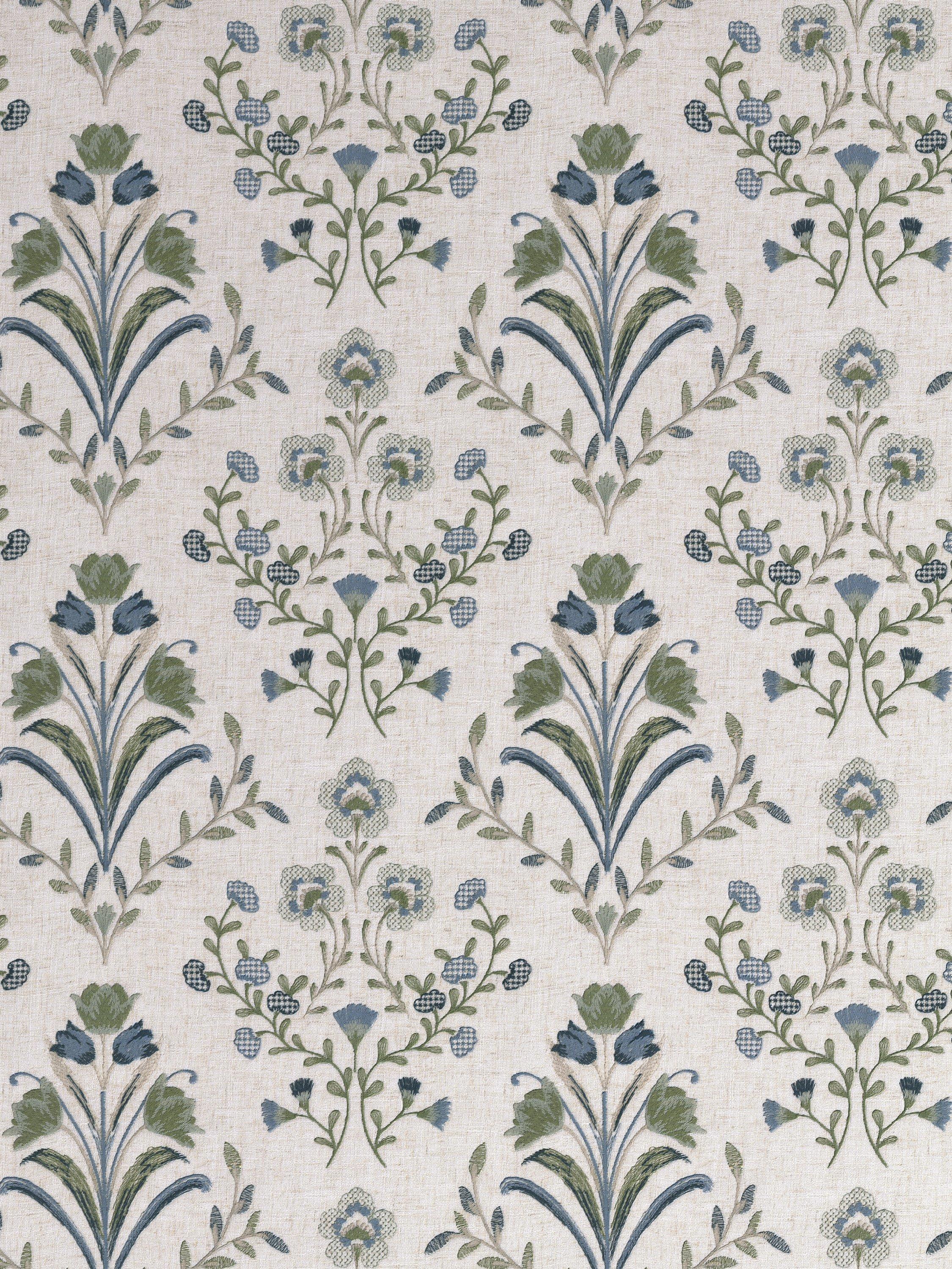 John Lewis Tulipa curtains Lake Blue embroidered - imported from the UK