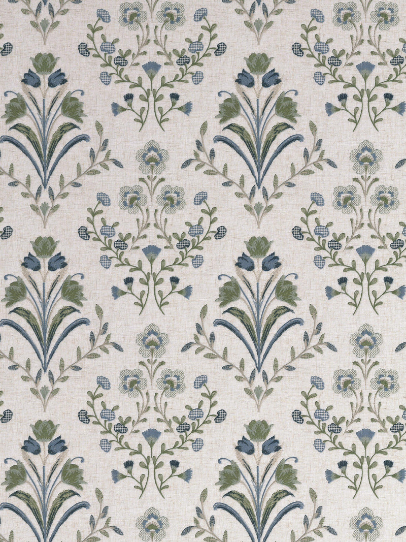 John Lewis Tulipa curtains Lake Blue embroidered - imported from the UK