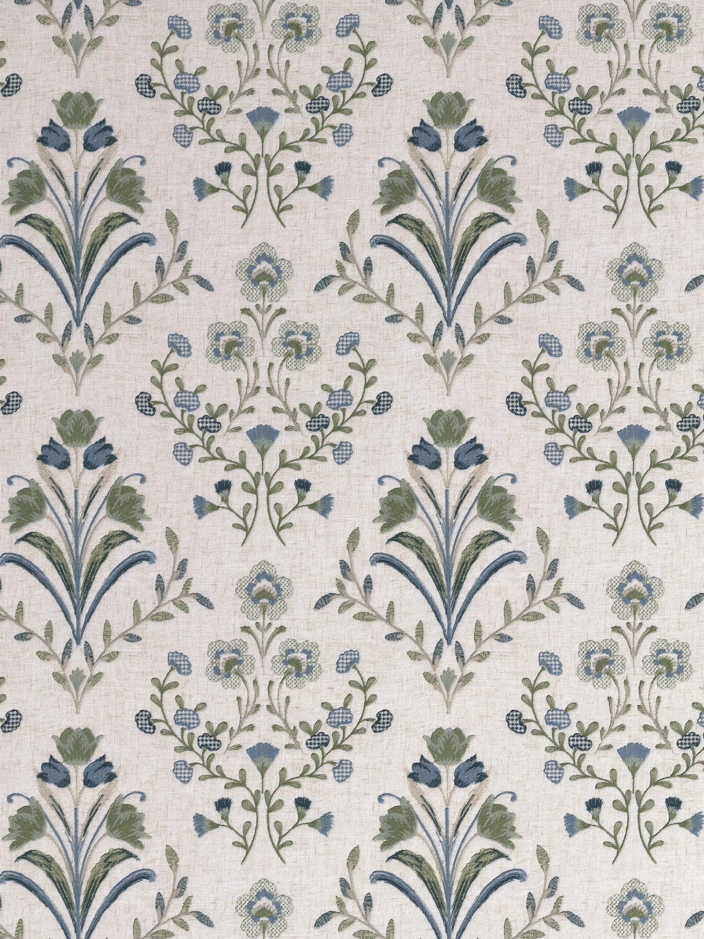 John Lewis Tulipa curtains Lake Blue embroidered - imported from the UK