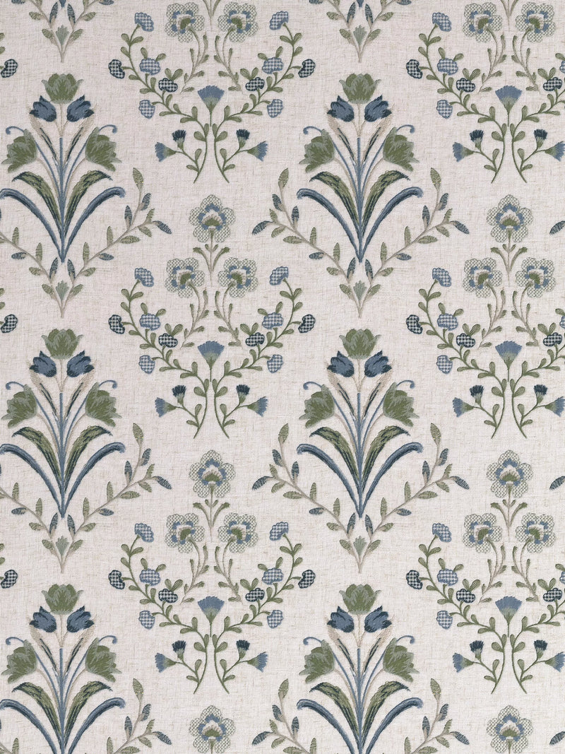 John Lewis Tulipa curtains Lake Blue embroidered - imported from the UK