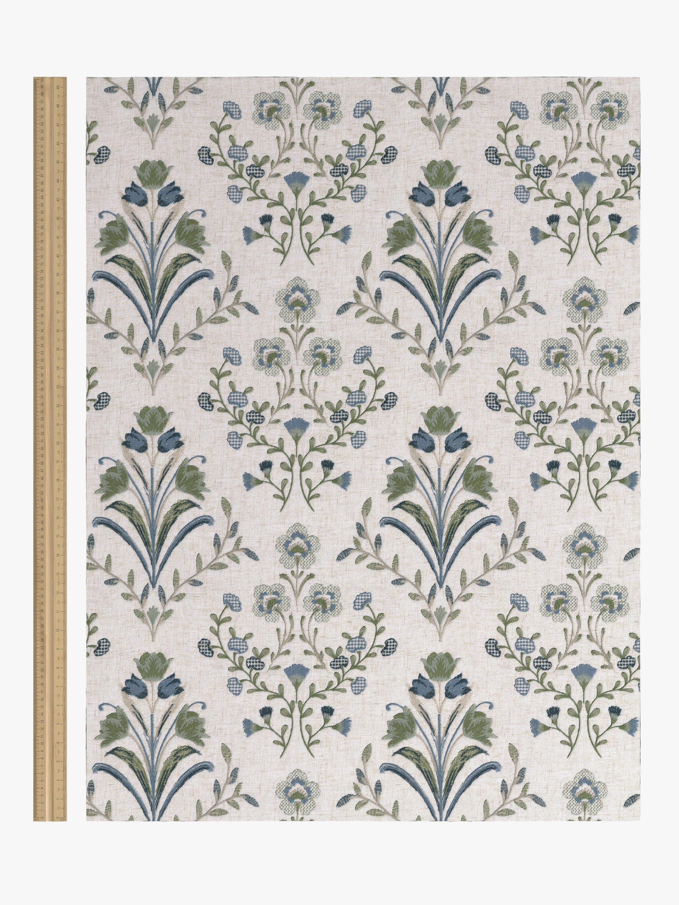 John Lewis Tulipa curtains Lake Blue embroidered - imported from the UK