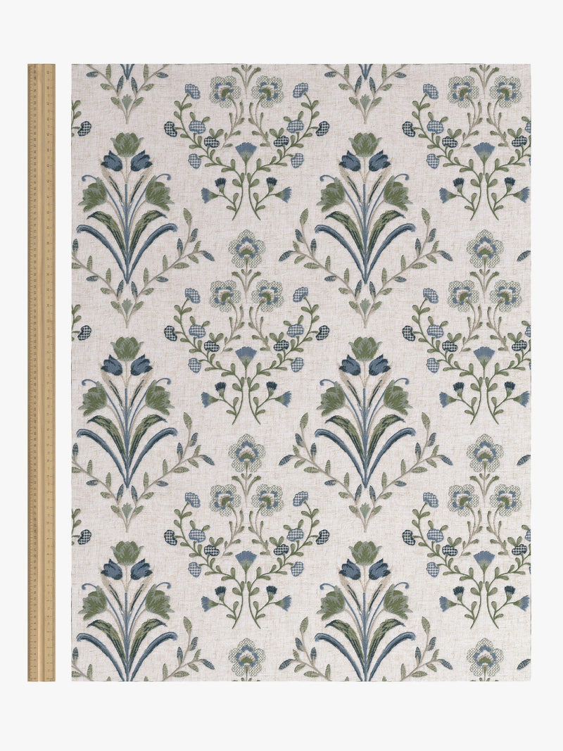 John Lewis Tulipa curtains Lake Blue embroidered - imported from the UK